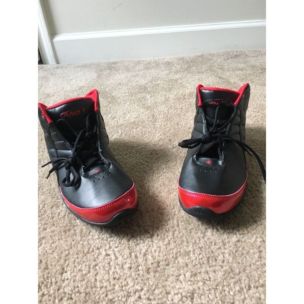 And1 Men's High Top Basketball Sneakers Shoes Athletic Size 8.5 Black & Red